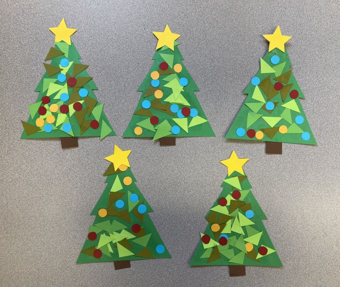Christmas trees from cut paper