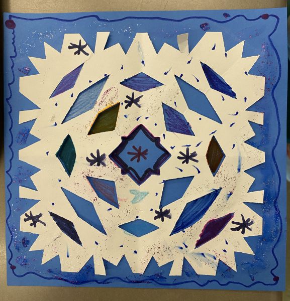snowflake coloring, using positive and negative spaces