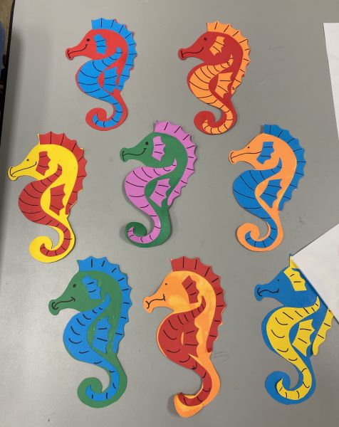 seahorses from cut paper